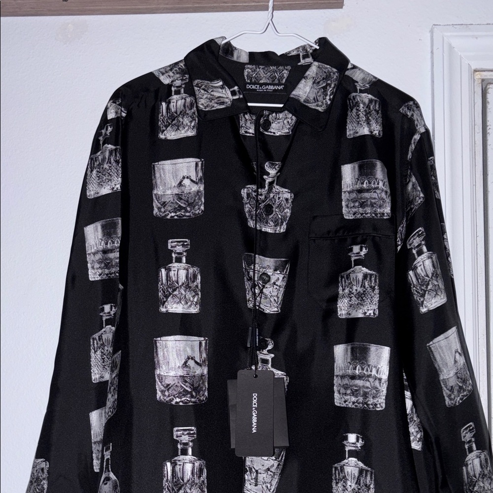 Dolce & Gabbana Black Shirt with Decanter Design